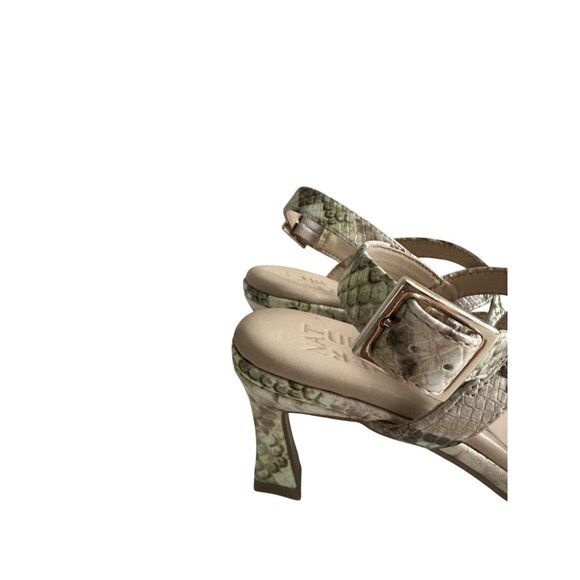 NATURALIZER Snake Print Multicolor Leather Sandals Heels Size 5 - Picture 8 of 8